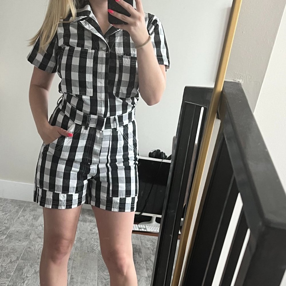 Big Bud Press Checkered Short Jumpsuit